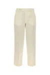 Pt Torino Pantalone Emma In Twill Avorio Donna
