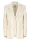 Pt Torino Linen Blend Blazer Embroidered Stripes