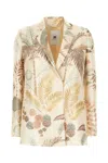 Pt Torino Blazer Floral Embroidered Notched Lapels In Multi