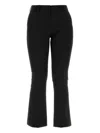 Pt Torino Stretch Polyester Blend Flared Trousers In Black