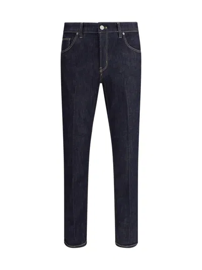 Pt Torino Slim-fit Black Denim Jeans With Classic Five-pocket Design In Blue
