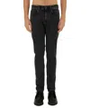 Pt Torino Slim-fit Dark Wash Denim Pants In Black