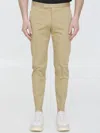 Pt Torino Beige Stretch-design Tapered Trousers In Beige
