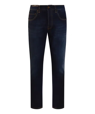 Pt Torino Logo-patch Tapered Jeans In Blue