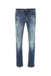 Pt Torino Stretch Denim Jeans Featuring Distressed Detailing In Blue