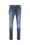 Pt Torino Stretch Denim Jeans Featuring Distressed Detailing In Blue