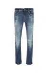 Pt Torino Stretch Denim Jeans Featuring Distressed Detailing In Blue