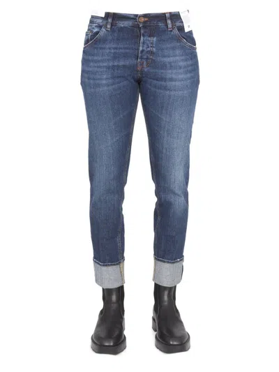 Pt Torino Dub Cuffed Hem Denim Jeans In Blue