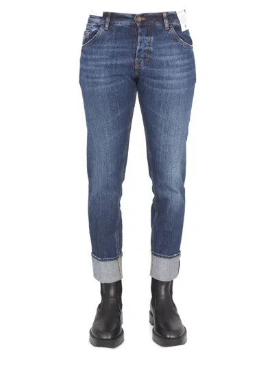 Pt Torino Dub Cuffed Hem Denim Jeans In Blue