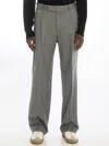 Pt Torino Wool And Silk Blend Wide Leg Trousers In Grey