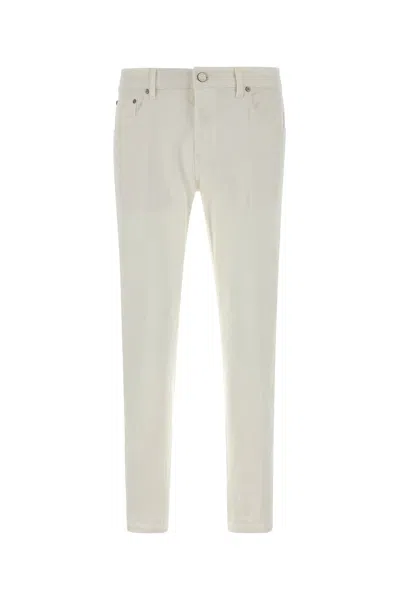 Pt Torino Stretch Denim Jeans Belt Loops Pockets In Neutral