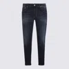 Pt Torino Denim Trousers With Belt Loops In Black