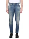 Pt Torino Reggae Jeans Belt Loops Faded Effect In Navy