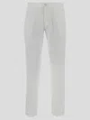 Pt Torino White Stretch Cotton Blend Silkochino Pant In White
