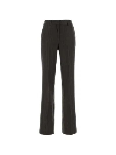 Pt Torino Jodie Pinstripe Tailored Trousers In Gray