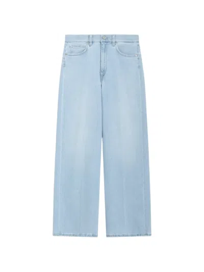 Pt Torino Kendal Pressed-crease Wide-leg Jeans In Blue
