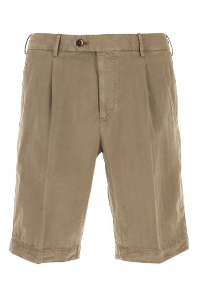 Pt Torino Khaki Lyocell Blend Bermuda Shorts