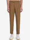 Pt Torino Feather-detail Tailored Trousers In Brown