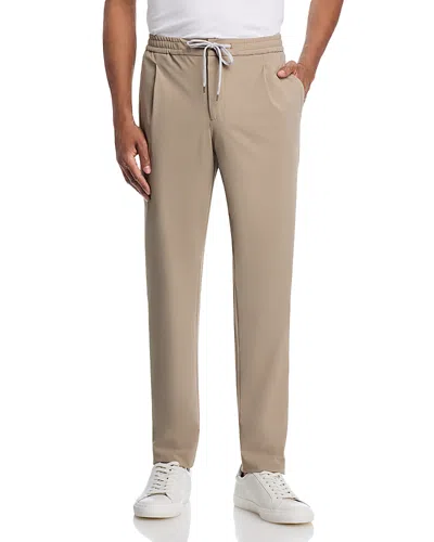 Pt Torino Kinetic Jersey Pleat Drawstring Jogger Pants In Neutral