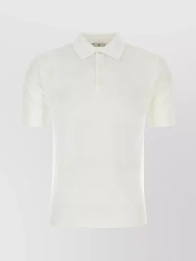 Pt Torino Knit Fabric Polo Shirt With Ribbed Trim In Multi