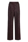 Pt Torino Knitted Lurex Wide-leg Trousers In Red