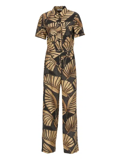 PT TORINO LEAF-PRINT JUMPSUIT