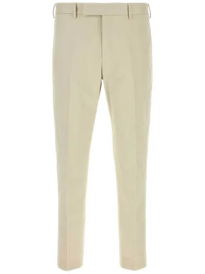 Pt Torino Tailored Trousers Slim Leg In White