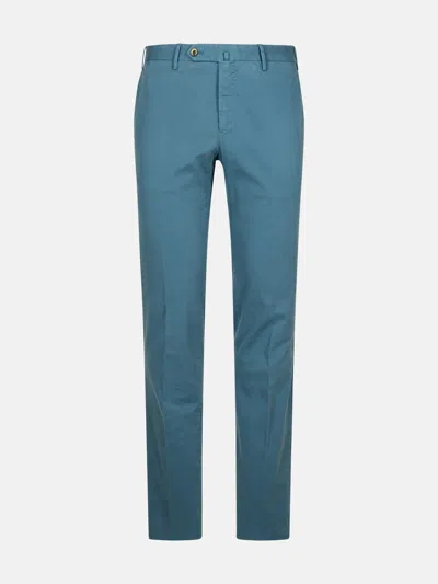 Pt Torino Light Blue Cotton Blend Pants