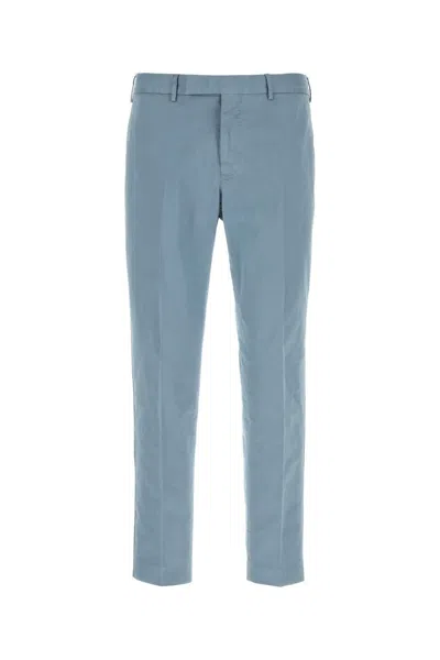 Pt Torino Stretch Cotton Trousers In Blue