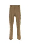 Pt Torino Wool Blend Trousers With Pockets And Belt Loops In Brown