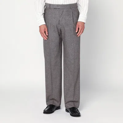 Pt Torino Light Brown Wool Pants With Pleats