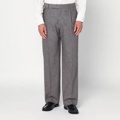 PT TORINO PT TORINO LIGHT BROWN WOOL PANTS WITH PLEATS