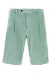 Pt Torino Light Green Stretch Corduroy Bermuda Shorts