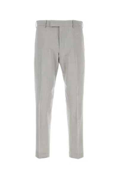 Pt Torino Light Grey Melange Light Stretch Wool Pant In Gray