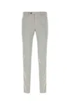 Pt Torino Light Grey Stretch Cotton Blend Silkochino Pant In Light Grey