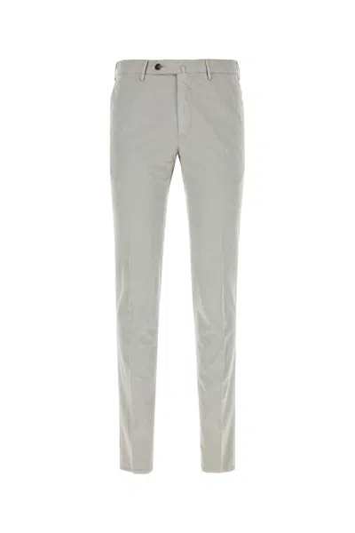 Pt Torino Light Grey Stretch Cotton Blend Silkochino Pant