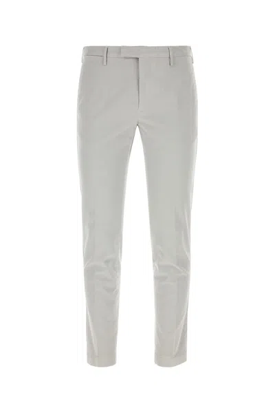 Pt Torino Wool Trousers With Pleated Front And Cuffed Hem In Grey