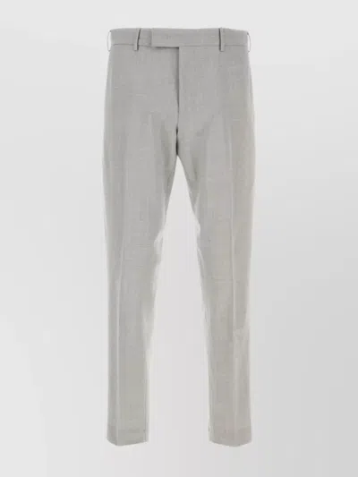 PT TORINO LIGHT GREY WOOL STRETCH TROUSERS