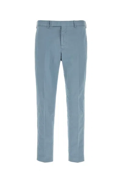 Pt Torino Light-blue Stretch Cotton Pant