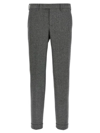 Pt Torino Lightly Stretch Brushed Cashmere Blend Wool Pants With Master Fit In Black