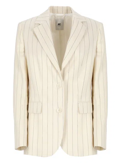 Pt Torino Linen And Cotton Blazer