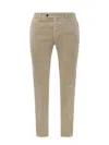 PT TORINO LINEN AND COTTON TROUSER WITH DRAWSTRING AT WAIST