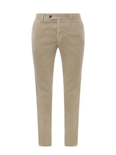 PT TORINO LINEN AND COTTON TROUSER WITH DRAWSTRING AT WAIST