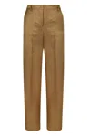 Pt Torino Linen And Cotton Trousers In Brown