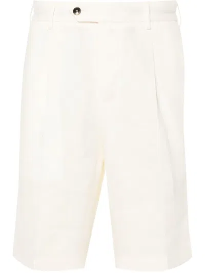 Pt Torino Linen Bermuda Shorts In Neutrals
