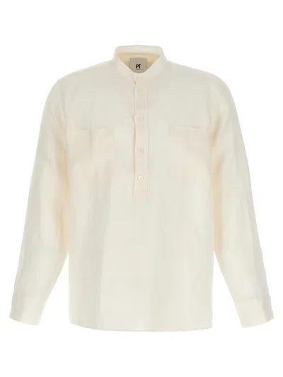 Pt Torino Linen Shirt In White