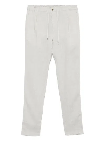 Pt Torino Linen Trousers In White