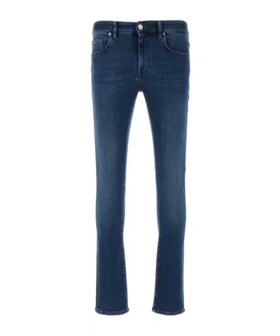 Pt Torino Logo Patch Button Detailed Skinny Jeans In Blue