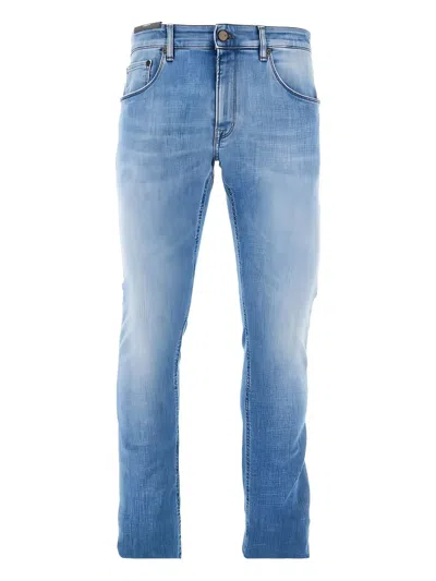 Pt Torino Logo-patch Jeans In Blue