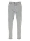 Pt Torino Light Grey Logo-patch Trousers In Grey